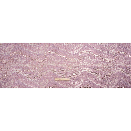 Metallic Rose Gold and Pink Abstract Waves Luxury Brocade