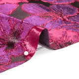 Metallic Hot Pink and Purple Floral Frolic Luxury Brocade