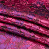 Metallic Hot Pink and Purple Floral Frolic Luxury Brocade