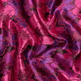 Metallic Hot Pink and Purple Floral Frolic Luxury Brocade