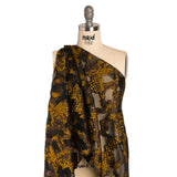 Metallic Gold, Brown and Black Snakeskin Sprawl Burnout Luxury Brocade