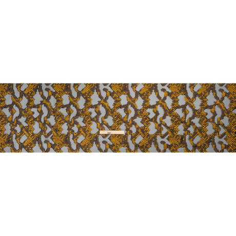 Metallic Gold, Brown and Black Snakeskin Sprawl Burnout Luxury Brocade