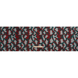 Metallic Teal, Red and Black Snakeskin Sprawl Burnout Luxury Brocade