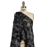 Metallic Gray and Black Snakeskin Sprawl Burnout Luxury Brocade