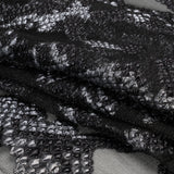Metallic Gray and Black Snakeskin Sprawl Burnout Luxury Brocade