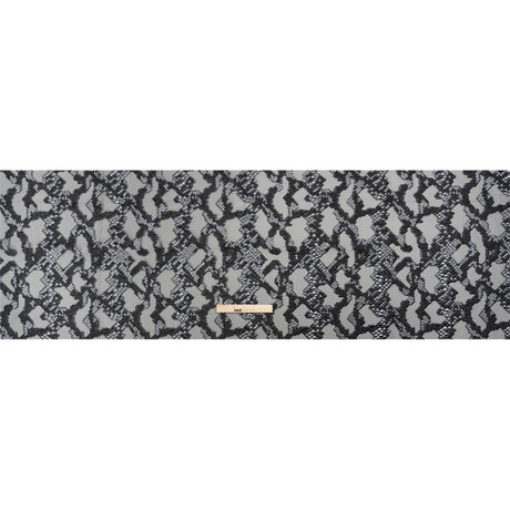 Metallic Gray and Black Snakeskin Sprawl Burnout Luxury Brocade