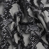 Metallic Gray and Black Snakeskin Sprawl Burnout Luxury Brocade