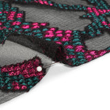 Metallic Fuchsia, Teal and Black Snakeskin Sprawl Burnout Luxury Brocade