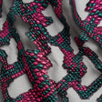 Metallic Fuchsia, Teal and Black Snakeskin Sprawl Burnout Luxury Brocade