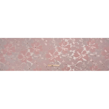 Metallic Rose Gold and Baby Pink Floating Blossoms Luxury Brocade
