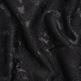 Metallic Black Floating Blossoms Luxury Brocade