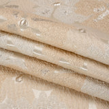 Metallic Silver, Beige and Cream Floating Blossoms Luxury Brocade