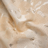 Metallic Silver, Beige and Cream Floating Blossoms Luxury Brocade