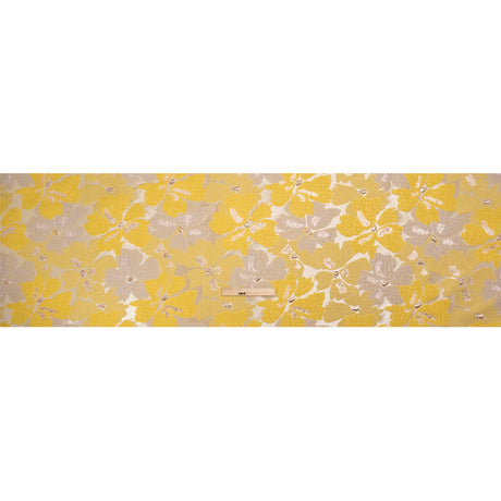 Metallic Gold, Yellow and Cream Floating Blossoms Luxury Brocade
