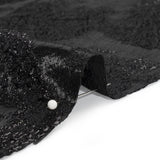Metallic Black Painted Flowers Luxury Brocade