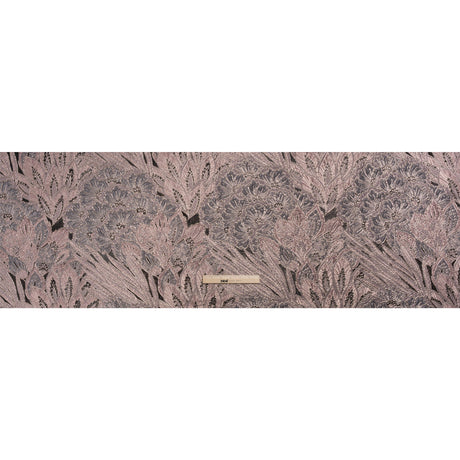 Metallic Pink, Gray and Black Gleaming Garden Luxury Brocade