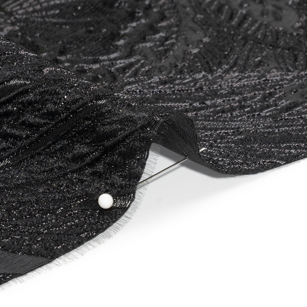 Metallic Black Gleaming Garden Luxury Brocade