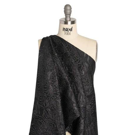 Metallic Black Gleaming Garden Luxury Brocade