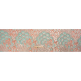 Metallic Silver, Peach and Robin's Egg Blue Gleaming Garden Luxury Brocade