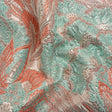 Metallic Silver, Peach and Robin's Egg Blue Gleaming Garden Luxury Brocade