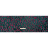Metallic Teal, Raspberry and Black Decorated Feathers Luxury Brocade