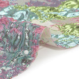 Metallic Green, Sky Blue and Pink Garden of Abstraction Luxury Brocade