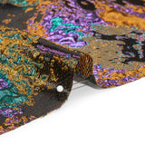 Metallic Purple, Mustard and Blue Green Garden of Abstraction Luxury Brocade