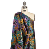 Metallic Purple, Mustard and Blue Green Garden of Abstraction Luxury Brocade