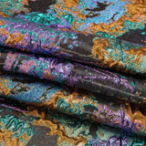 Metallic Purple, Mustard and Blue Green Garden of Abstraction Luxury Brocade