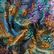 Metallic Purple, Mustard and Blue Green Garden of Abstraction Luxury Brocade