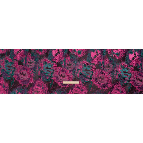 Metallic Fuchsia, Teal and Black Garden of Abstraction Luxury Brocade