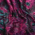 Metallic Fuchsia, Teal and Black Garden of Abstraction Luxury Brocade