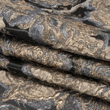 Metallic Gold, Silver and Black Rose Field Luxury Brocade
