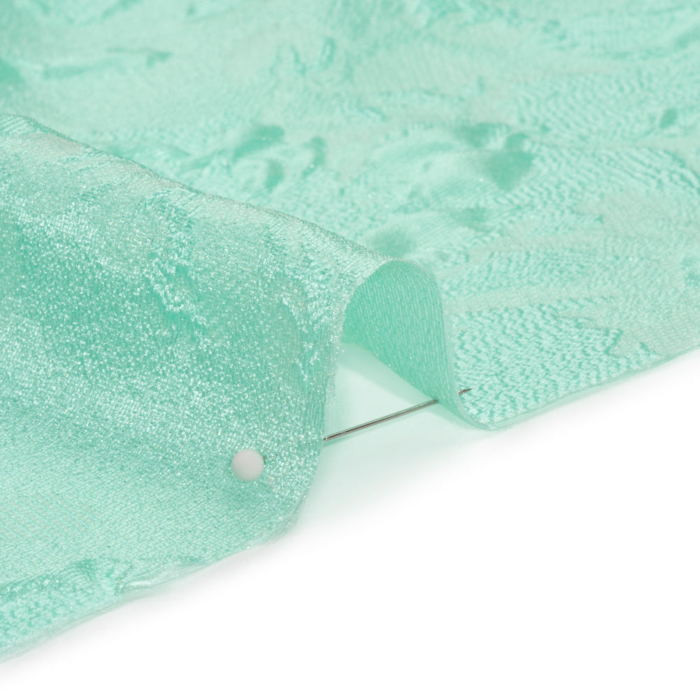 Luminous Seafoam Floral Lightweight Luxury Brocade