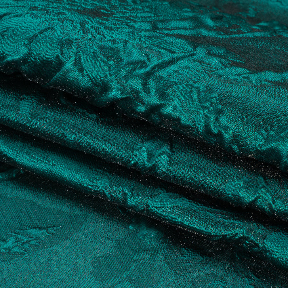 Luminous Teal Floral Lightweight Luxury Brocade