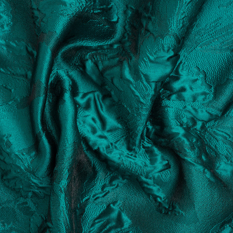 Luminous Teal Floral Lightweight Luxury Brocade