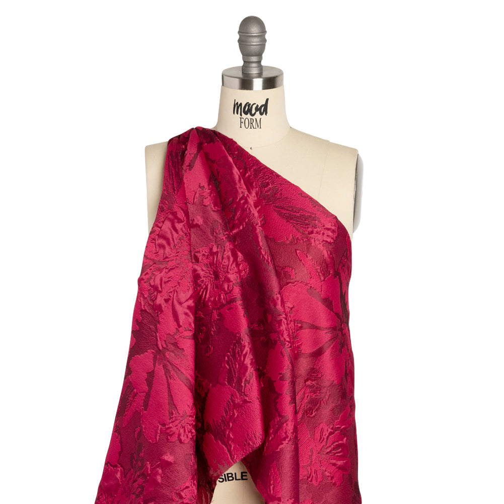 Luminous Fuchsia Floral Lightweight Luxury Brocade