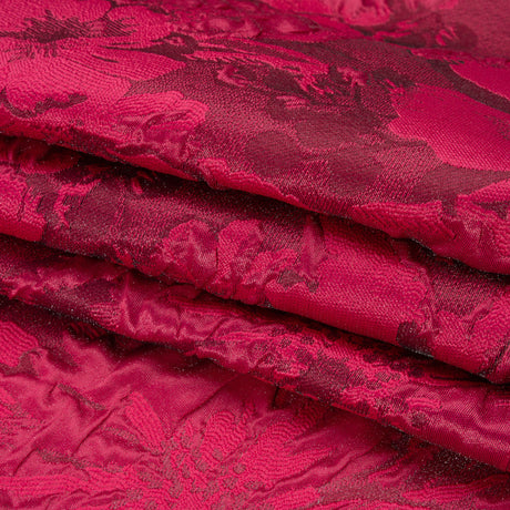 Luminous Fuchsia Floral Lightweight Luxury Brocade