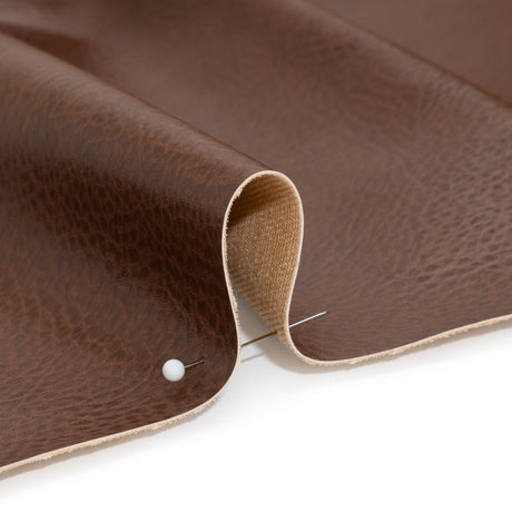Peanut Pebbled Faux Leather with Woven Backing