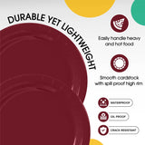 100 Count Burgundy Paper Plates 9" Disposable Party Plates for Catering Events