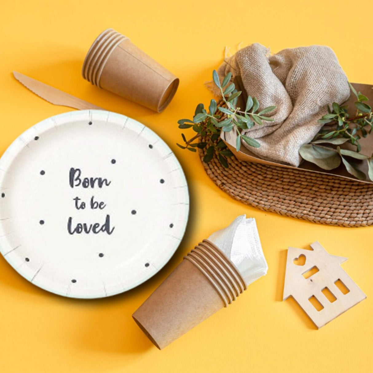 12 Count Talking Tables Born To Be Loved Paper Dessert Plates 7 Inch