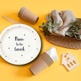 12 Count Talking Tables Born To Be Loved Paper Dessert Plates 7 Inch