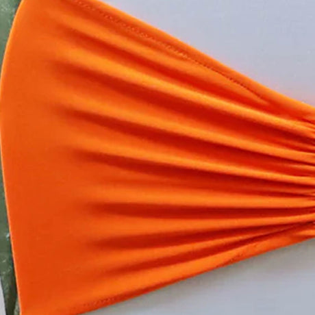 10 Pieces Orange Ruffled Spandex Chair Bands for Bright Event Accents 8x13 inches