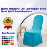 Spandex Banquet Skirt Chair Cover Turquoise Elegant Stretch Skirt Fit Durable Event Decor