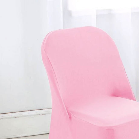 1 funda de silla de spandex rosa elástico para asiento plegable con estilo