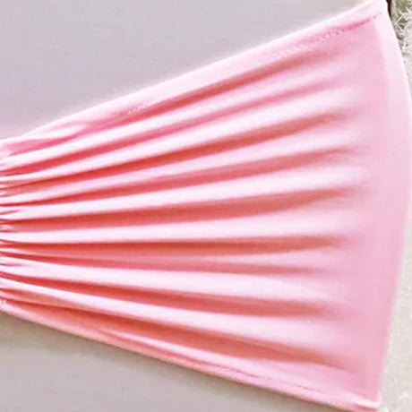10 Pieces Pink Ruffled Spandex Chair Bands for Charming Event Decor 8x13 inches