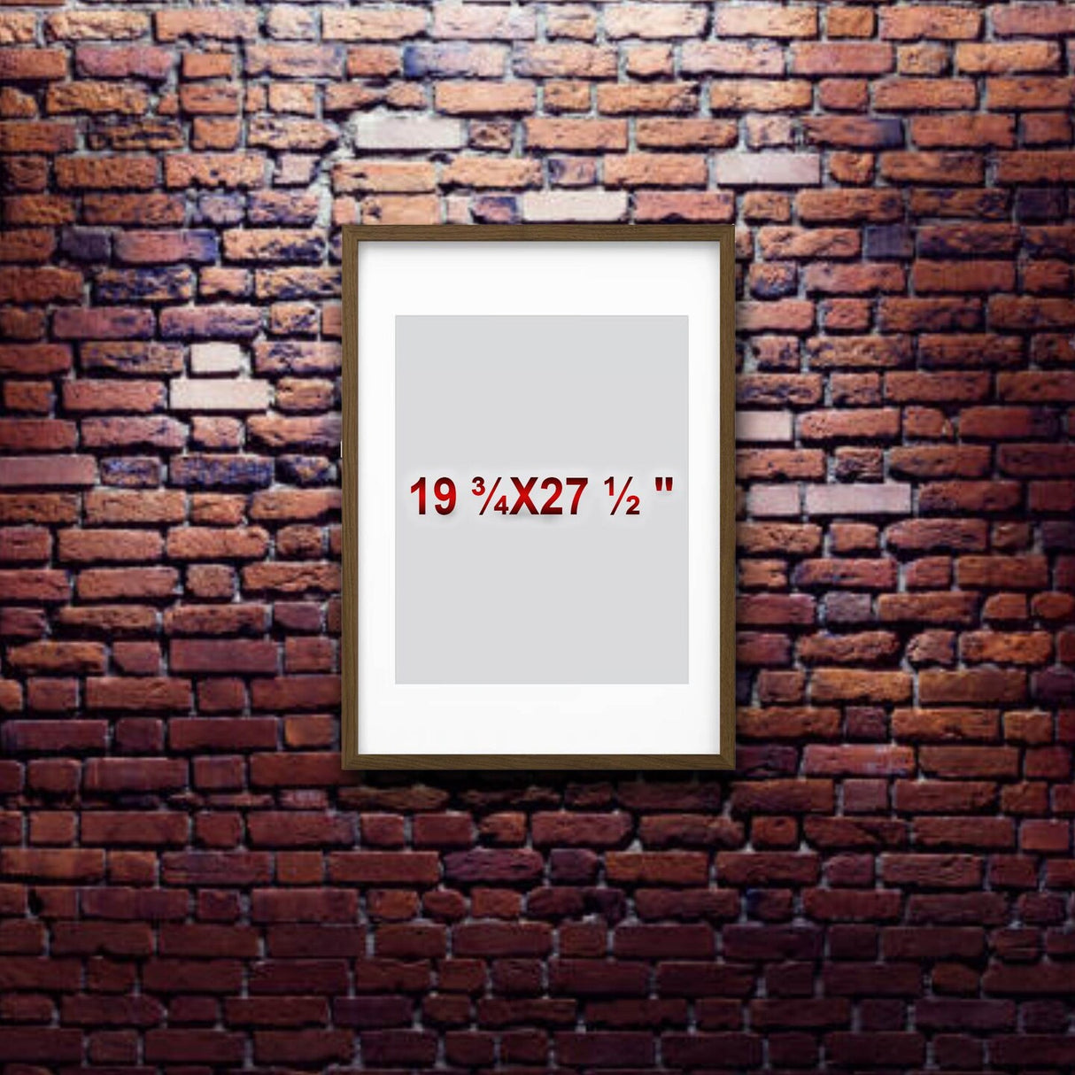 Walnut Effect Frame with Mount, 19¾x27½" – Hang Horizontally or Vertically No-Nail Hanging!