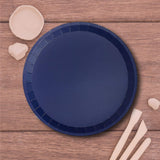 10 Count Navy Large Paper Plates 9.25 Inch Classic Round Plates for Parties Meals and Events