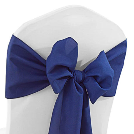10 Pieces Navy Blue Polyester Chair Sashes 8"x108", Elegant Event Styling