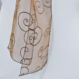 10 Pieces Chocolate Embroidered Organza Chair Sashes Elegant Event Chair Decor 8"x108"